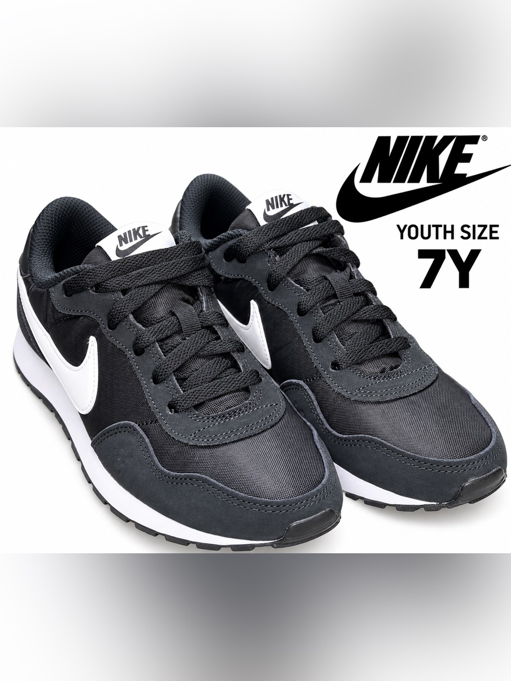 Nike MD Valiant GS Black White Sneakers Youth Size 7Y CN8558-002